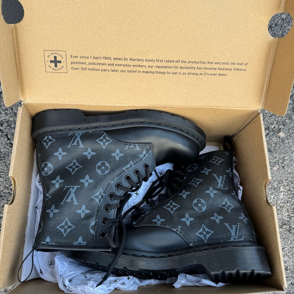 Custom Dr. Martens 1460 Mono Boots w/ Louis Vuitton Monogram Canvas - Picture 9 of 9